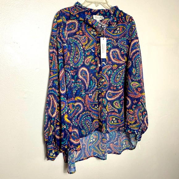 Molly Bracken Loose Paisley Shirt size M - Picture 9 of 13